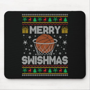 Merry Swishmas Sketll Ugly Christmas Sweater Mouse Mat