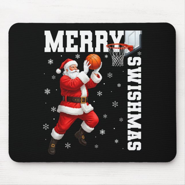 Merry Swishmas Srt Christmas Basketball Xmas Men B Mouse Mat (Front)