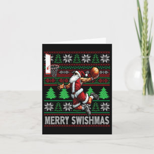 Merry Swishmas Ugly Christmas Basketball Christmas Card