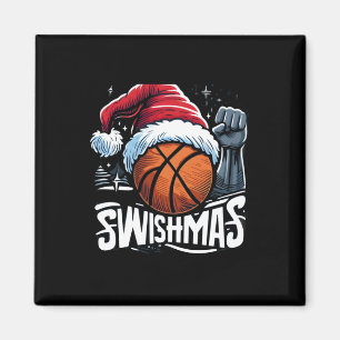 Merry Swishmas Ugly Christmas Basketball Christmas Magnet