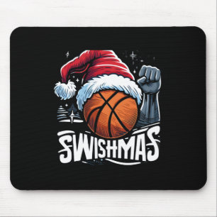 Merry Swishmas Ugly Christmas Basketball Christmas Mouse Mat