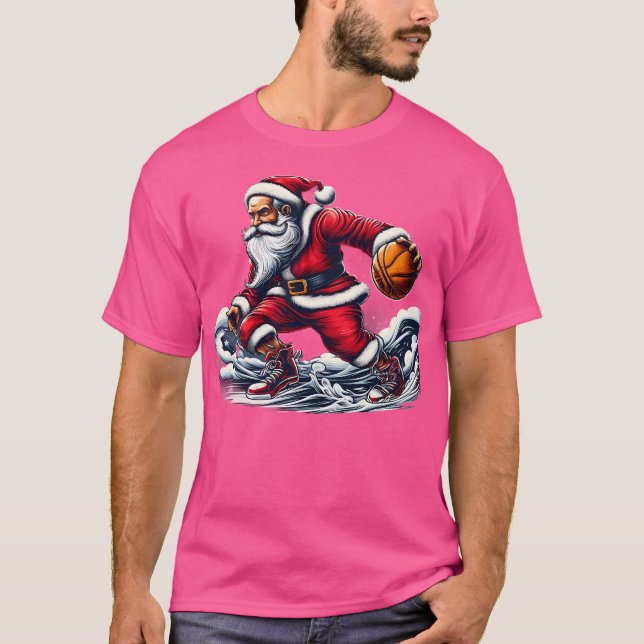 Merry Swishmas Ugly Christmas Basketball Christmas T-Shirt (Front)