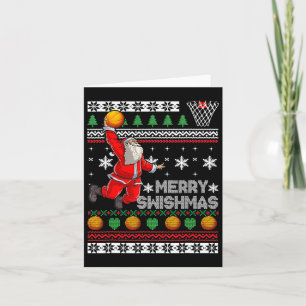 Merry Swishmas Ugly Christmas Bysketbyll Christmas Card