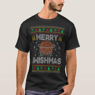 Merry Swishmas Ugly Christmas Sweater Basketball