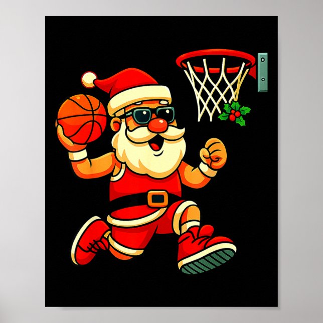 Merry Swishmas Ugly Christmas Sweater Basketball C Poster (Front)