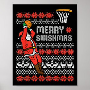 Merry Swishmas Ugly Christmas Sweater Bysketll Paj Poster