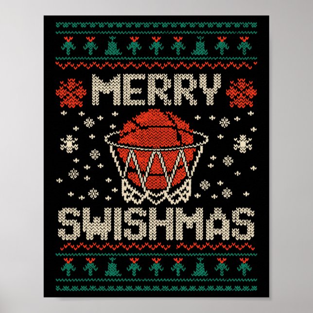 Merry Swishmas Ugly Christmas Sweater Bysketll  Poster (Front)