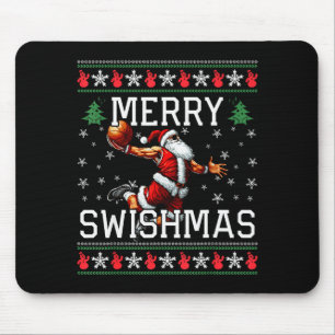 Merry Swishmas Ugly Funny Christmas Basketball Chr Mouse Mat