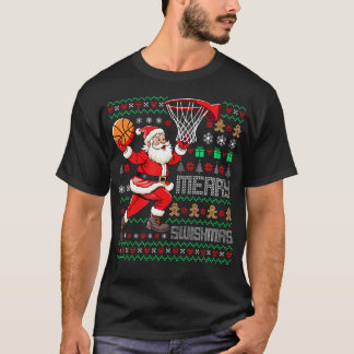 Merry Swishmas X-Mas Basketball Ugly Christmas 	 S T-Shirt