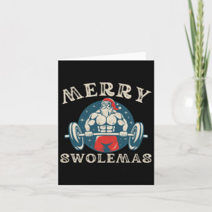 Merry Swolemas Funny Bodybuilding Santa Christmas Card