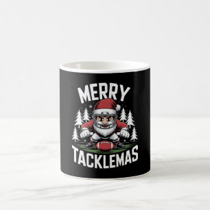 Merry Tacklemas Football Santa Christmas Xmas Coffee Mug