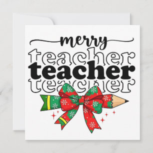 Merry Teacher Christmas Gift   Holiday Teacher 