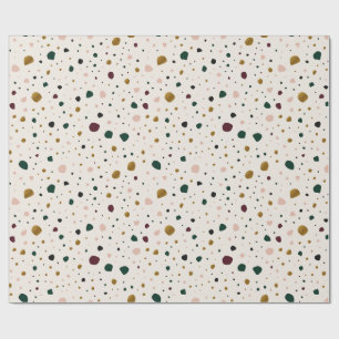 Merry Terrazzo Gold Holiday Wrapping Paper