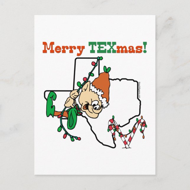 Merry Texmas Christmas Holiday Postcard (Front)