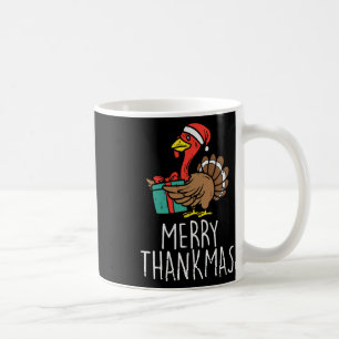 Merry Thankmas Santa Turkey Day Thanksgiving Chris Coffee Mug