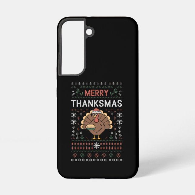 Merry Thanksmas Christmas Thanksgiving Turkey  Samsung Galaxy S22 Case (Back)
