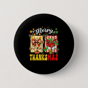 Merry Thanksmas Thanksgiving Christmas Coquette Bo 6 Cm Round Badge