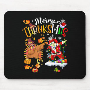 Merry Thanksmas Thanksgiving Christmas Mouse Mat
