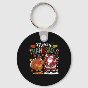 Merry Thanksmas Thanksgiving Christmas, Turkey San Key Ring