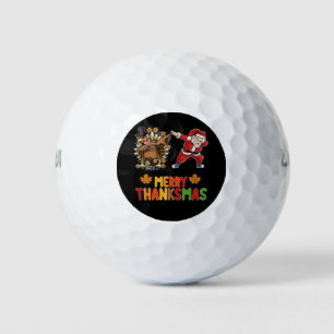 Merry Thanksmas Thanksgiving Fall Christmas Season Golf Balls