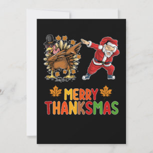 Merry Thanksmas Thanksgiving Fall Christmas Season Invitation