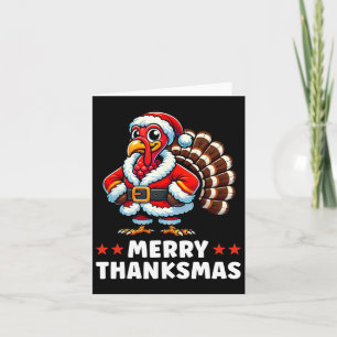 Merry Thanksmas Thanksgiving Turkey Xmas Funny  Card