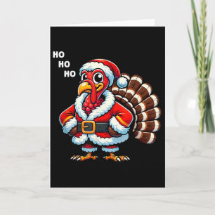 Merry Thanksmas Thanksgiving Turkey Xmas Funny Kid Card