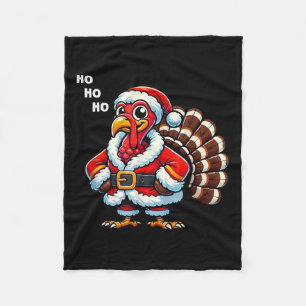 Merry Thanksmas Thanksgiving Turkey Xmas Funny Kid Fleece Blanket