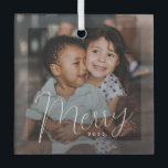 Merry Time Custom Photo Christmas Ornament<br><div class="desc">Photo gifts make the best gifts! Easily personalised with your text and/or photo(s) for a custom look. Designed by Berry Berry Sweet,  Modern Stationery and Personalised Gifts. Visit our website at www.berryberrysweet.com to see our full product lines.</div>