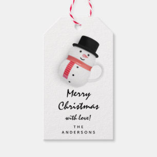 Merry To Holiday Gift Happy New Year Snowman Cute Tags