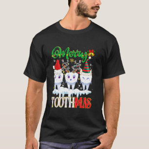 Merry Toothmas Christmas Santa Reindeer Elf Teeth T-Shirt