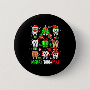 Merry Toothmas Teeth Collection Santa Reindeer Xma 6 Cm Round Badge