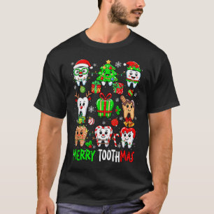 Merry Toothmas Teeth Collection Santa Reindeer Xma T-Shirt