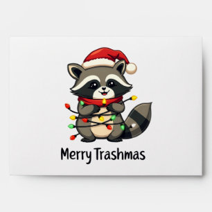 Merry Trashmas Funny Racoon Christmas Holiday Envelope