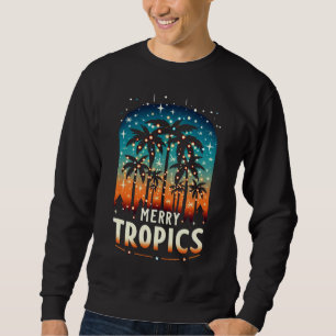 Merry Tropics Sunset – Tropical Christmas Lights Sweatshirt