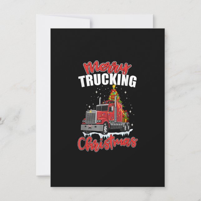 Merry Trucking Christmas For Sarcastic Xmas Truck  Invitation (Front)