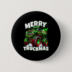 Merry Truckmas Truck Kids &amp; Boys Christmas  6 Cm Round Badge