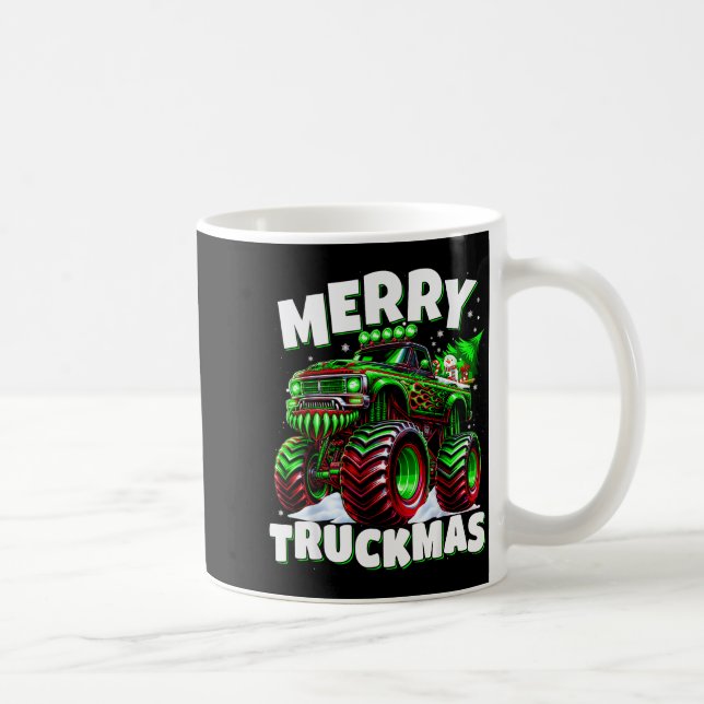 Merry Truckmas Truck Kids &amp; Boys Christmas  Coffee Mug (Right)