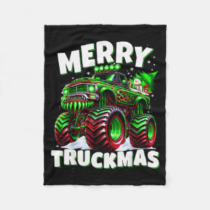 Merry Truckmas Truck Kids & Boys Christmas  Fleece Blanket
