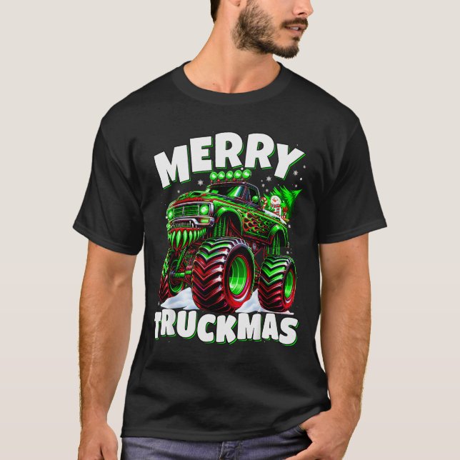 Merry Truckmas Truck Kids &amp; Boys Christmas  T-Shirt (Front)