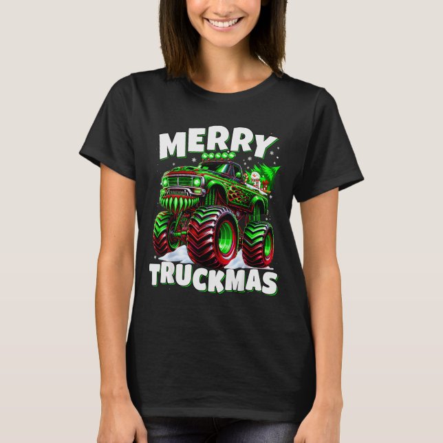 Merry Truckmas Truck Kids &amp; Boys Christmas  T-Shirt (Front)