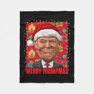Merry Trump Xmas 2024  Fleece Blanket