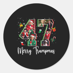 Merry Trumpmas 47 Family Matching Pj Funny Christm Classic Round Sticker