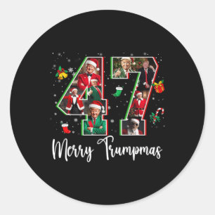 Merry Trumpmas 47 Family Matching Pj Funny Christm Classic Round Sticker