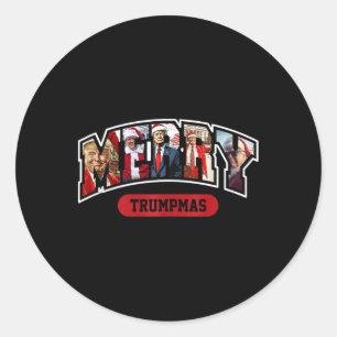 Merry Trumpmas Christmas Trump Pyjamas Tank Top Classic Round Sticker