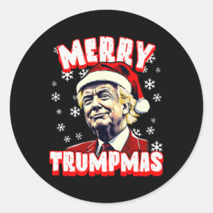 Merry Trumpmas Christmas Trump Santa Trump Christm Classic Round Sticker