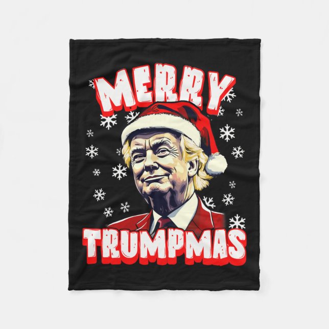 Merry Trumpmas Christmas Trump Santa Trump Christm Fleece Blanket (Front)