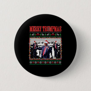 Merry Trumpmas Donald Trump Santa Family Xmas Ugly 6 Cm Round Badge