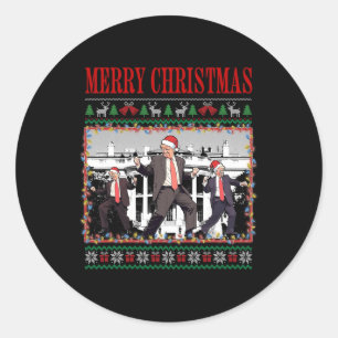 Merry Trumpmas - Santa Claus Donald Trump Dance Classic Round Sticker