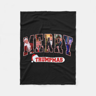 Merry Trumpmas Santa Trump Christmas Pajamas Funny Fleece Blanket